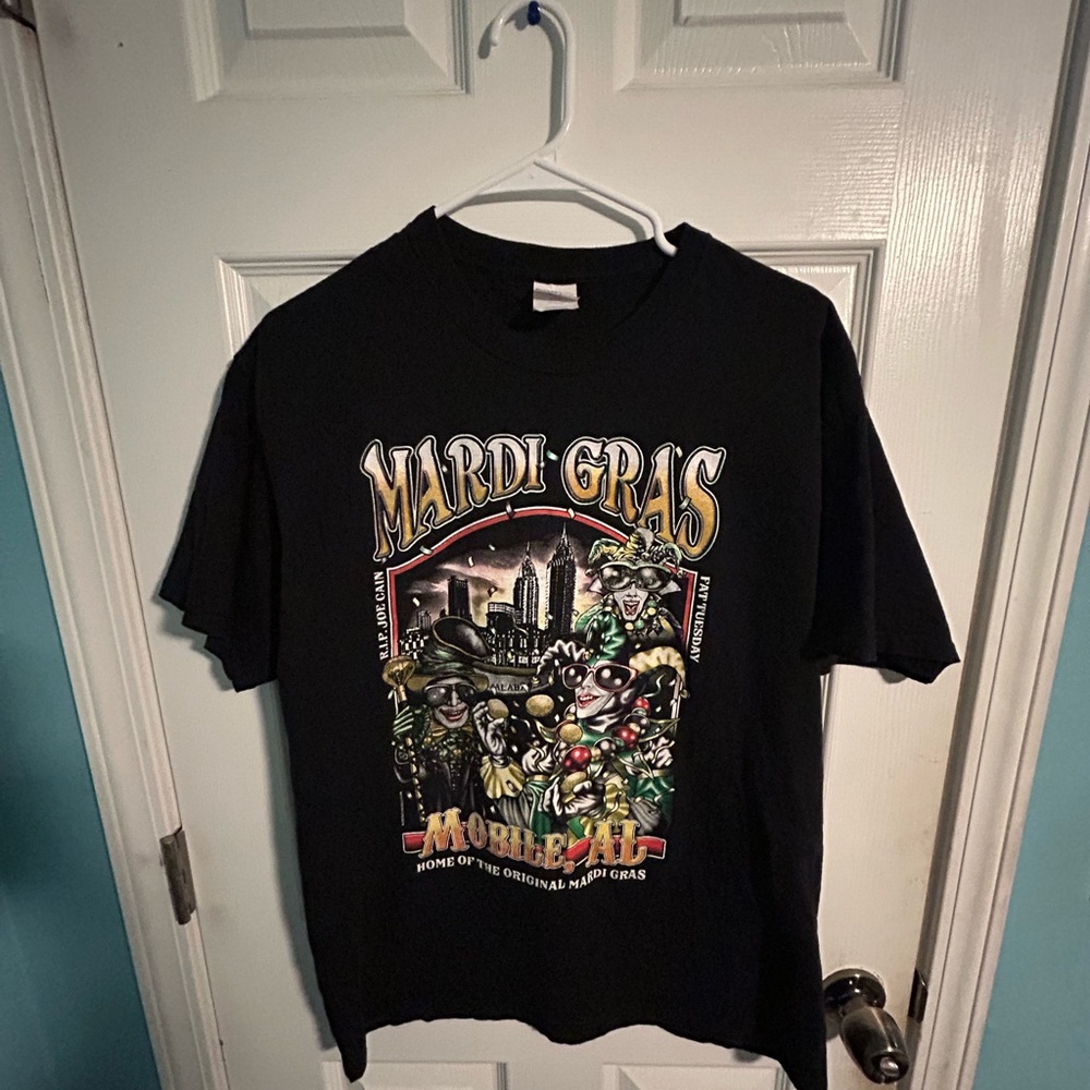 Black Mardi Gras Graphic Tee